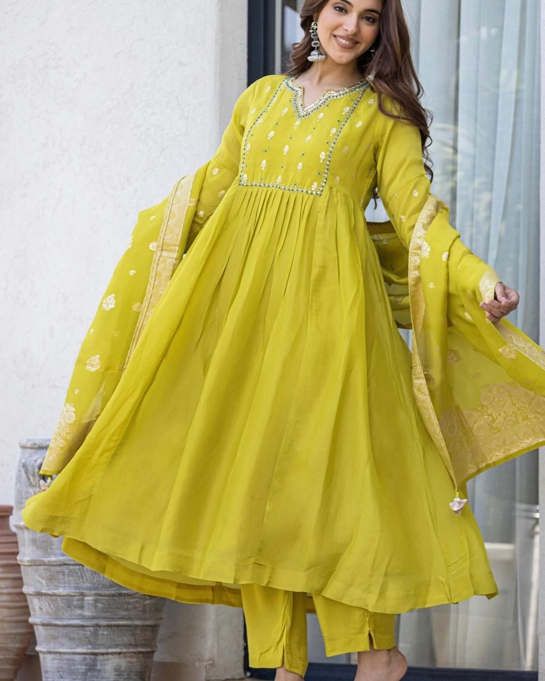 Salty Lemon Anarkali Suit set